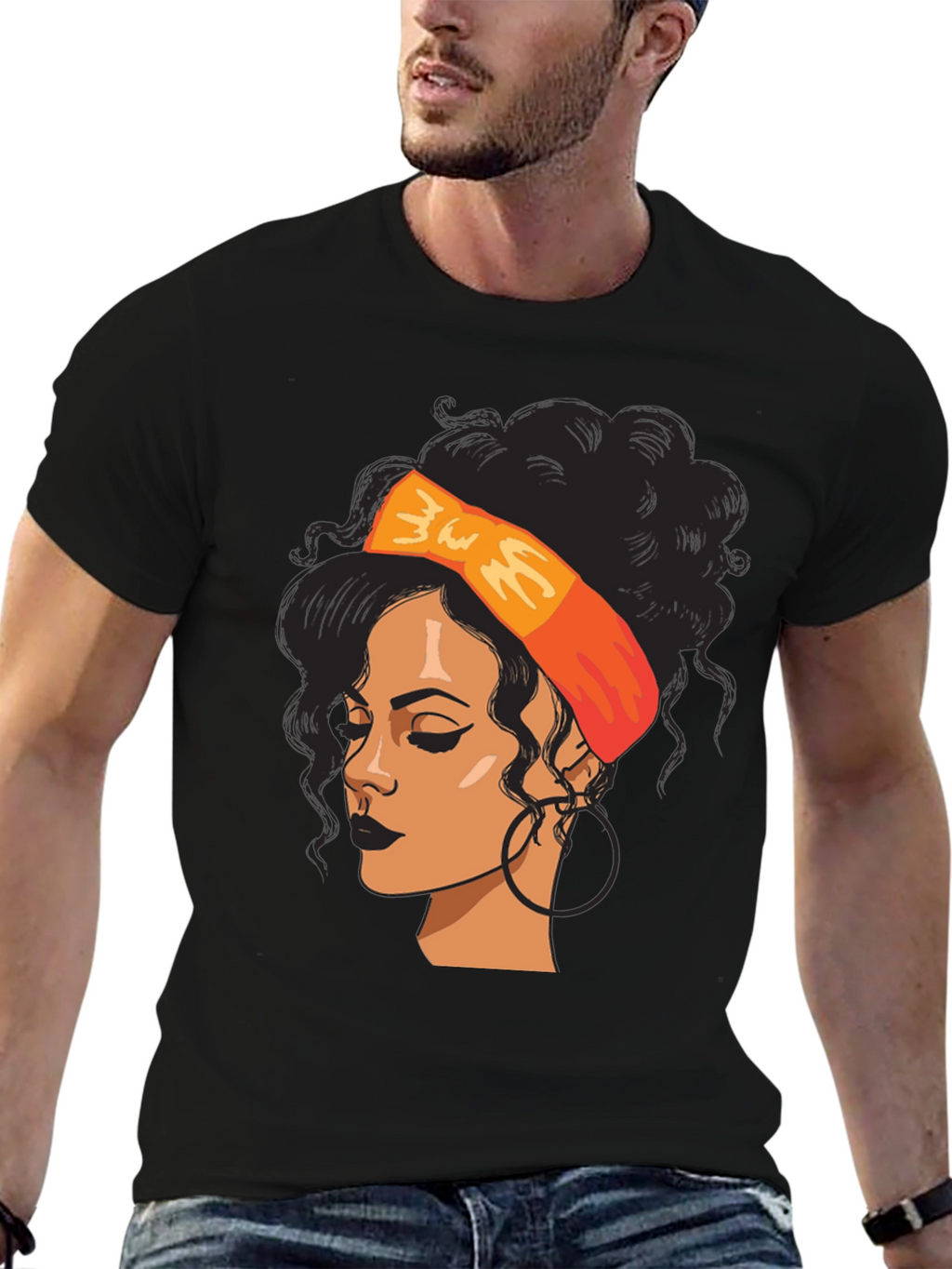 Black Woman Graphic Tee - Afro Hair T-Shirt