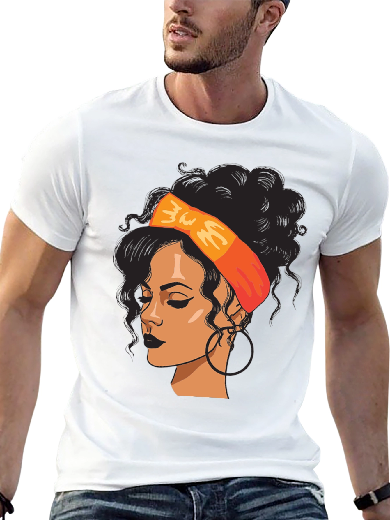 Black Woman Graphic Tee - Afro Hair T-Shirt