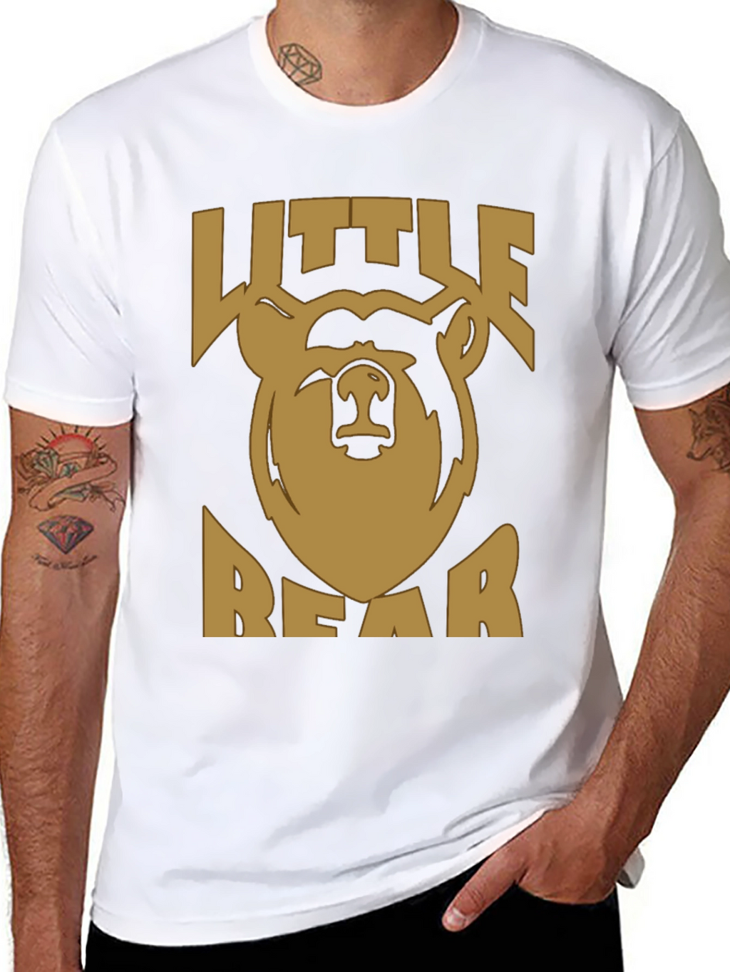 Little Bear Graphic Tee - Black Cotton Blend