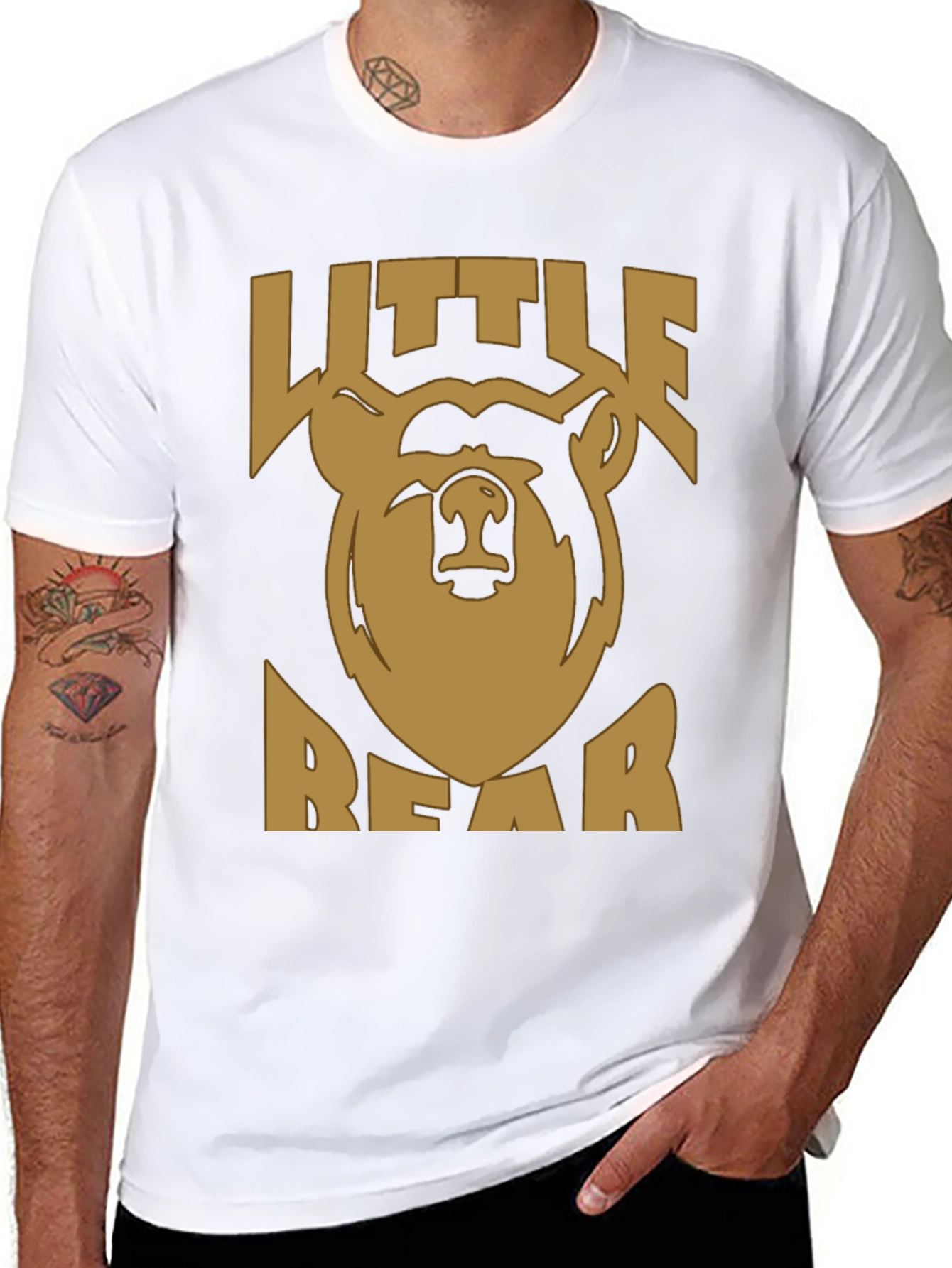 Little Bear Graphic Tee - Black Cotton Blend