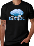 Winter Is Cool Black Graphic T-Shirt