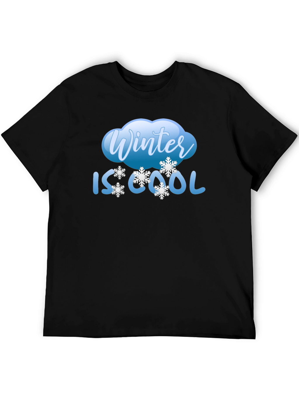 Winter Is Cool Black Graphic T-Shirt