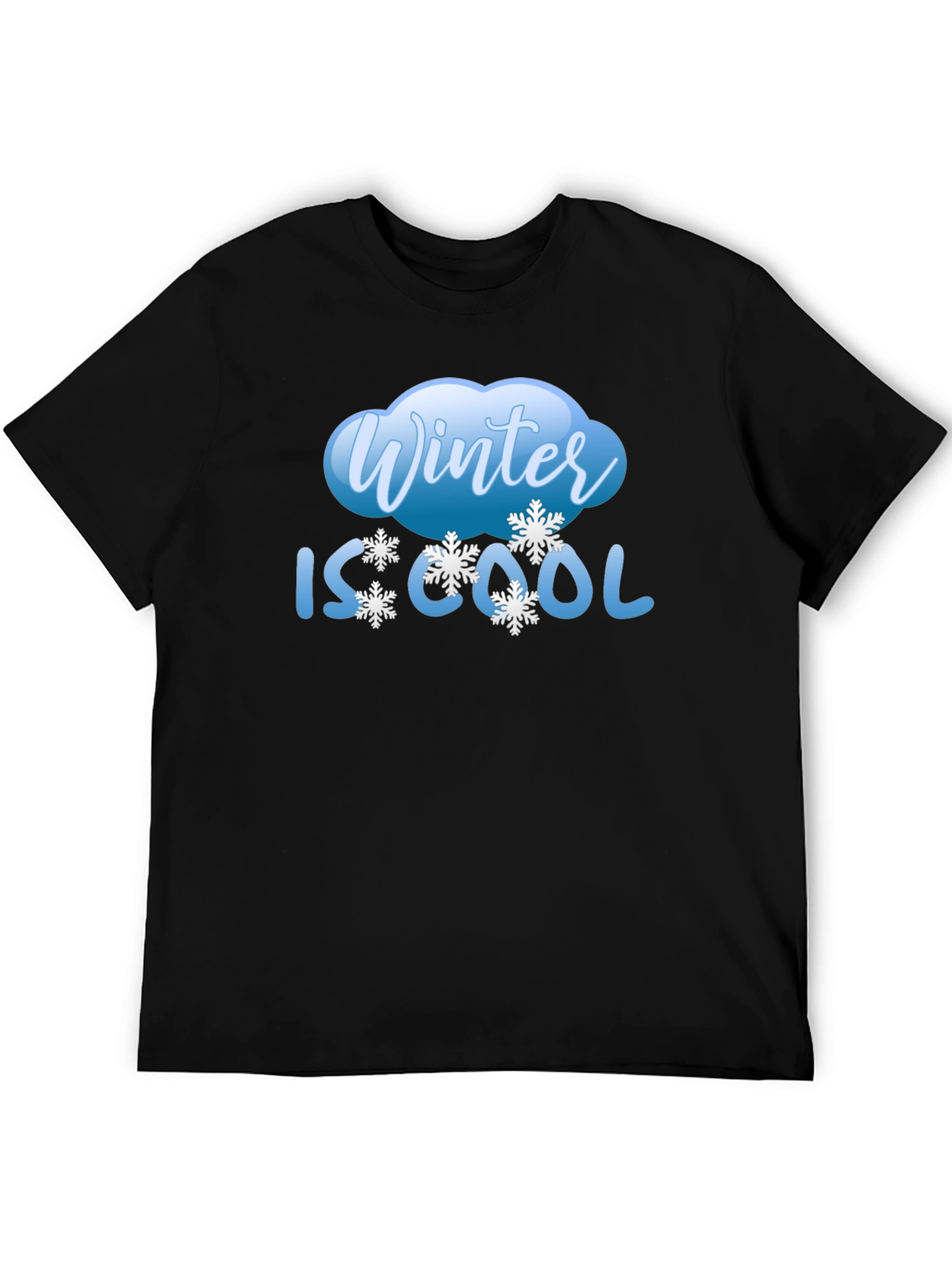 Winter Is Cool Black Graphic T-Shirt