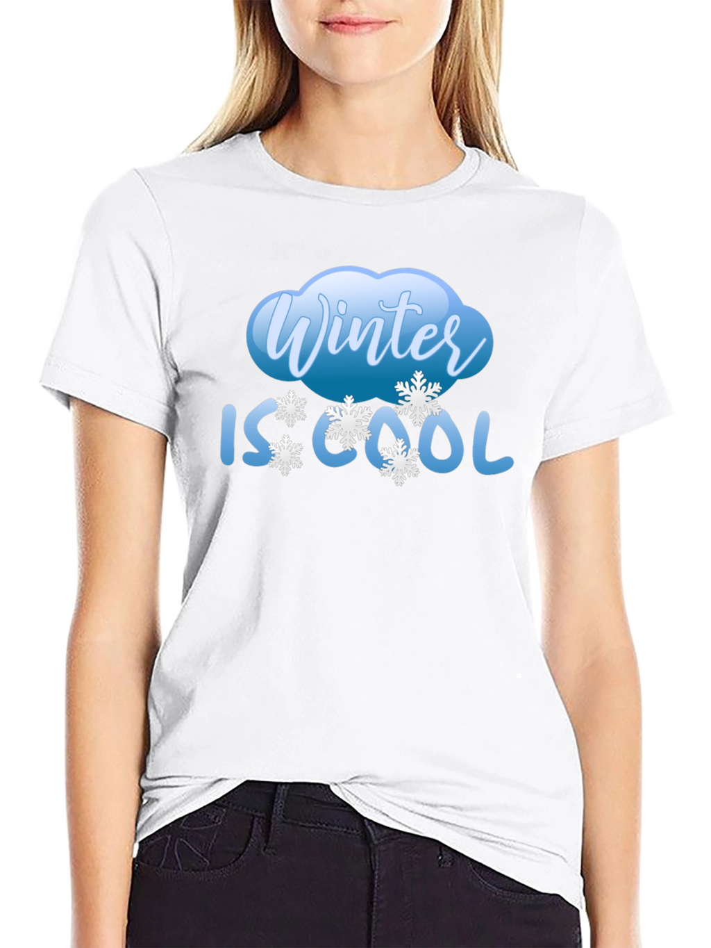 Winter Is Cool Black Graphic T-Shirt