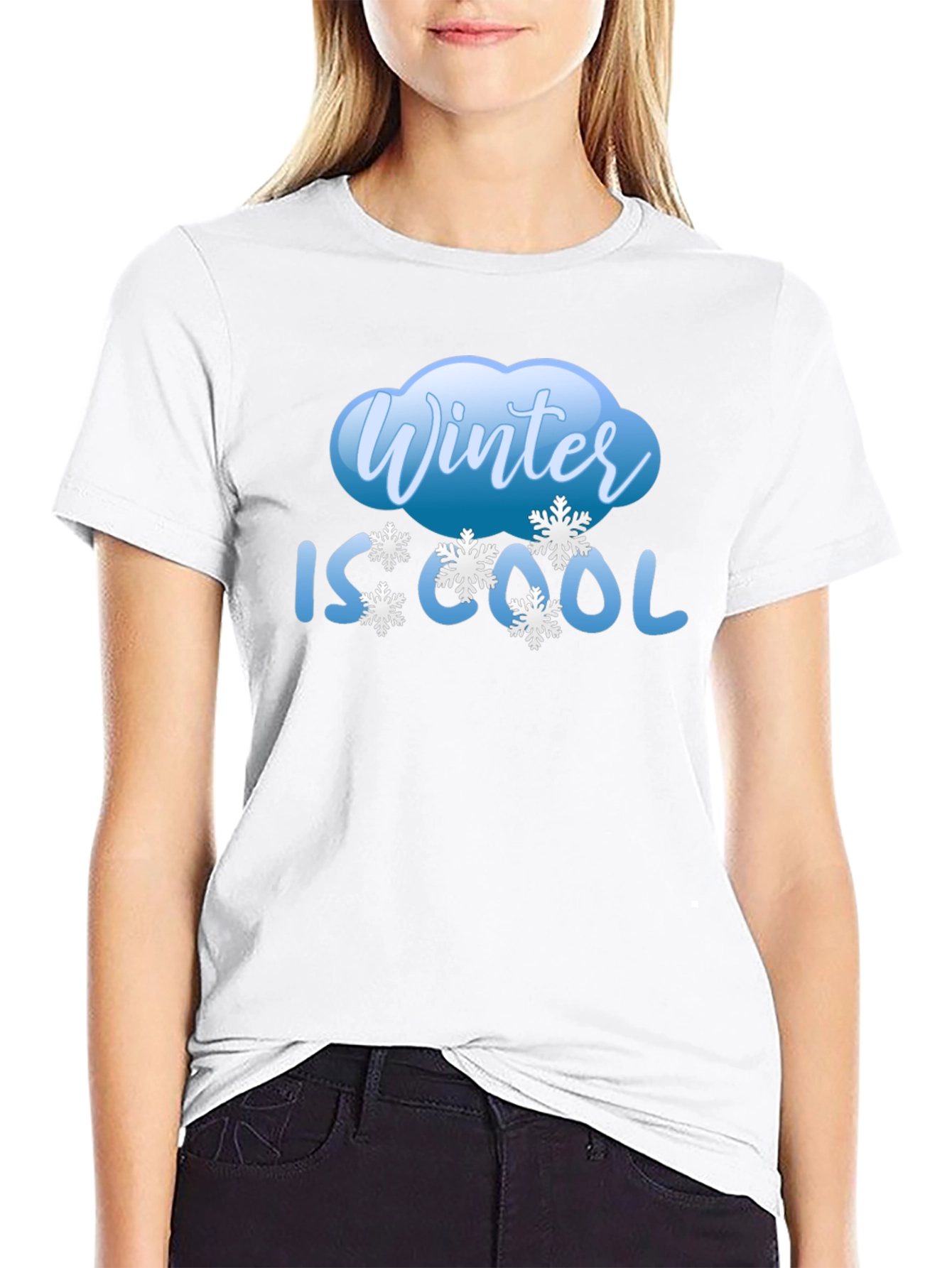 Winter Is Cool Black Graphic T-Shirt