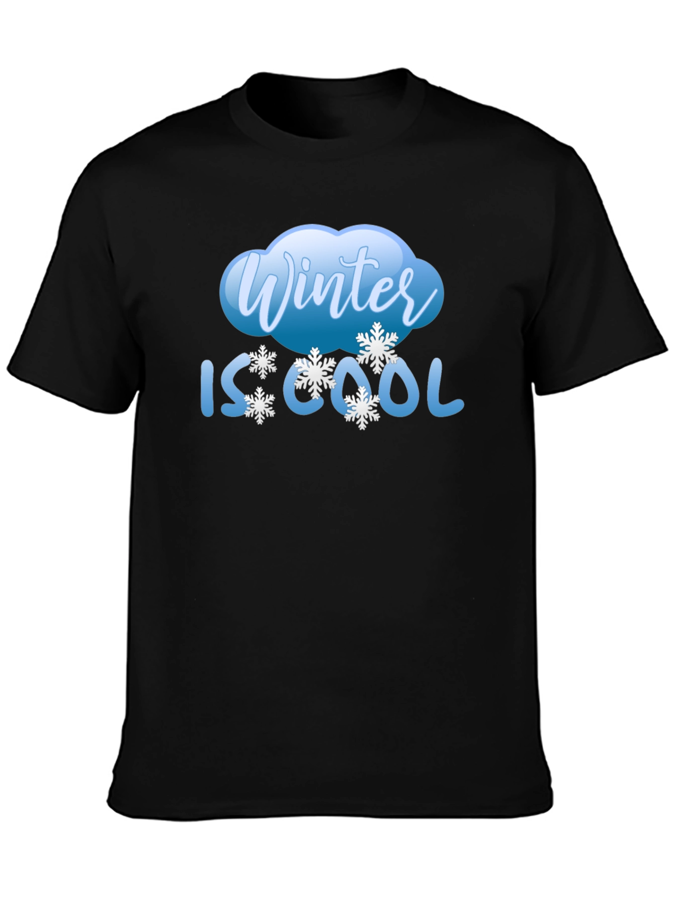 Winter Is Cool Black Graphic T-Shirt