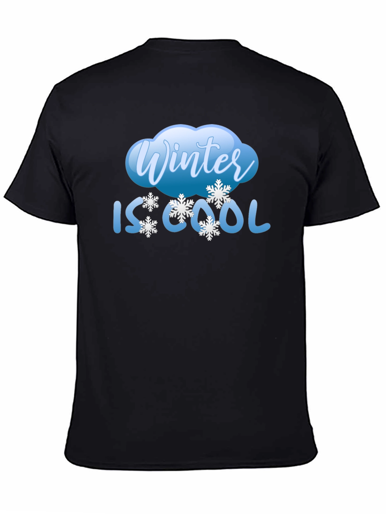 Winter Is Cool Black Graphic T-Shirt