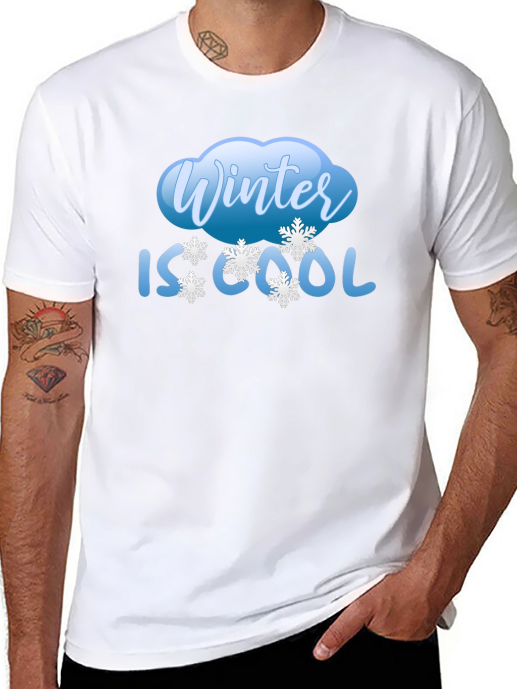 Winter Is Cool Black Graphic T-Shirt