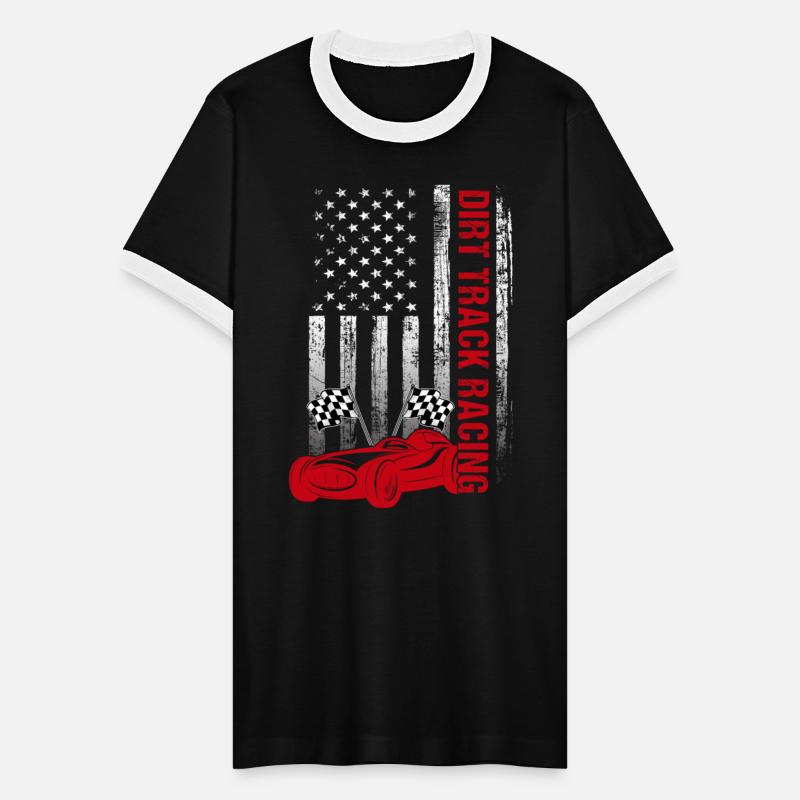 American Flag Dirt Track Racing Car Driver Racer