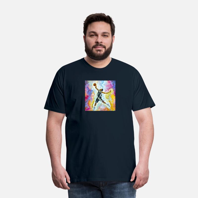 An expressive oil painting of a basketball player