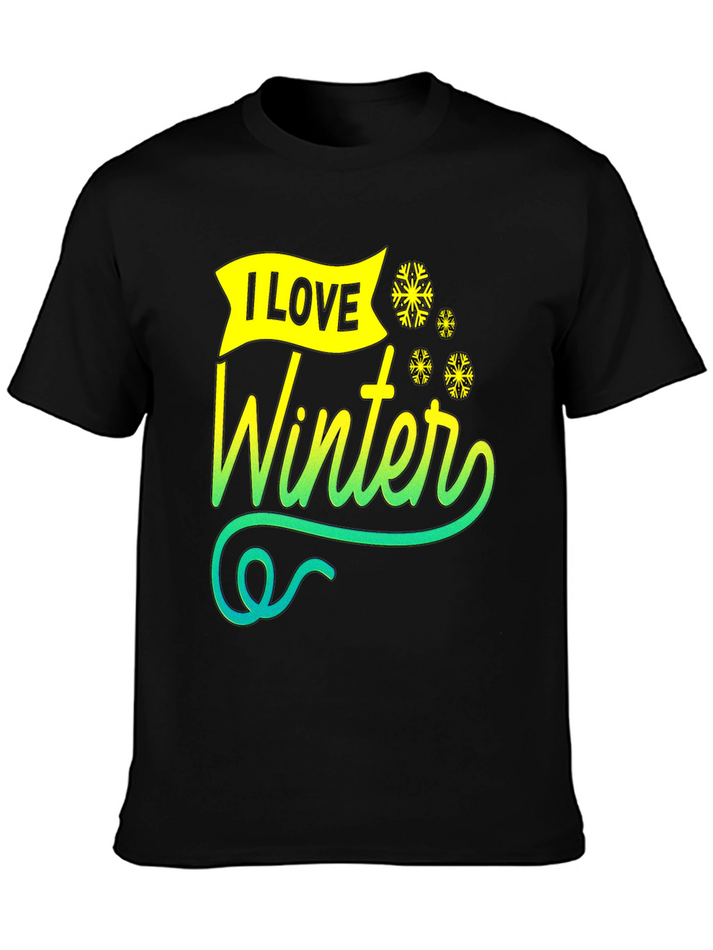 I Love Winter Graphic Tee - Black Unisex T-Shirt