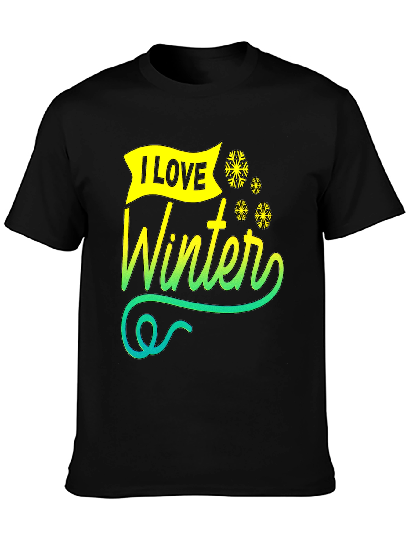 I Love Winter Graphic Tee - Black Unisex T-Shirt
