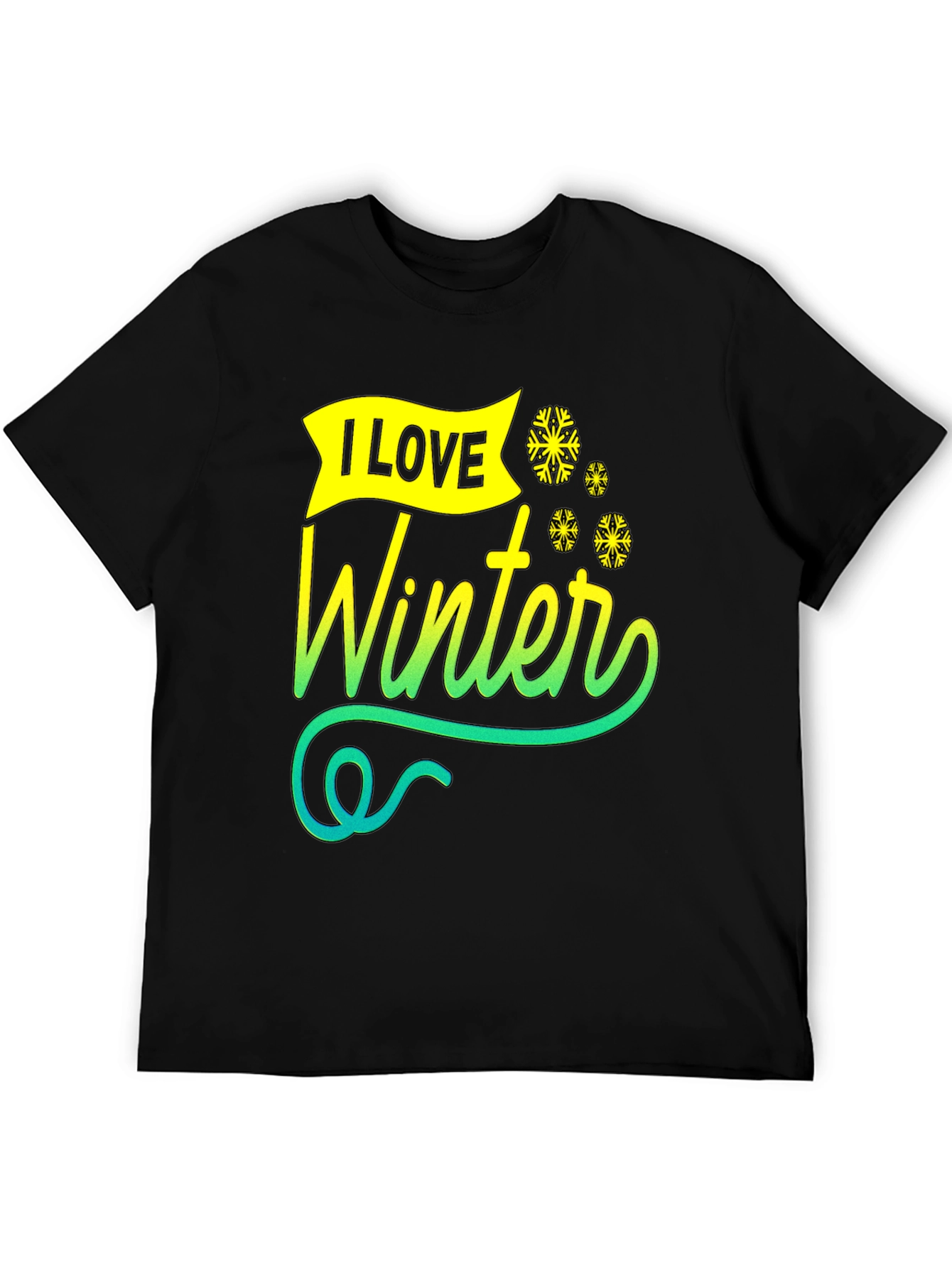 I Love Winter Graphic Tee - Black Unisex T-Shirt