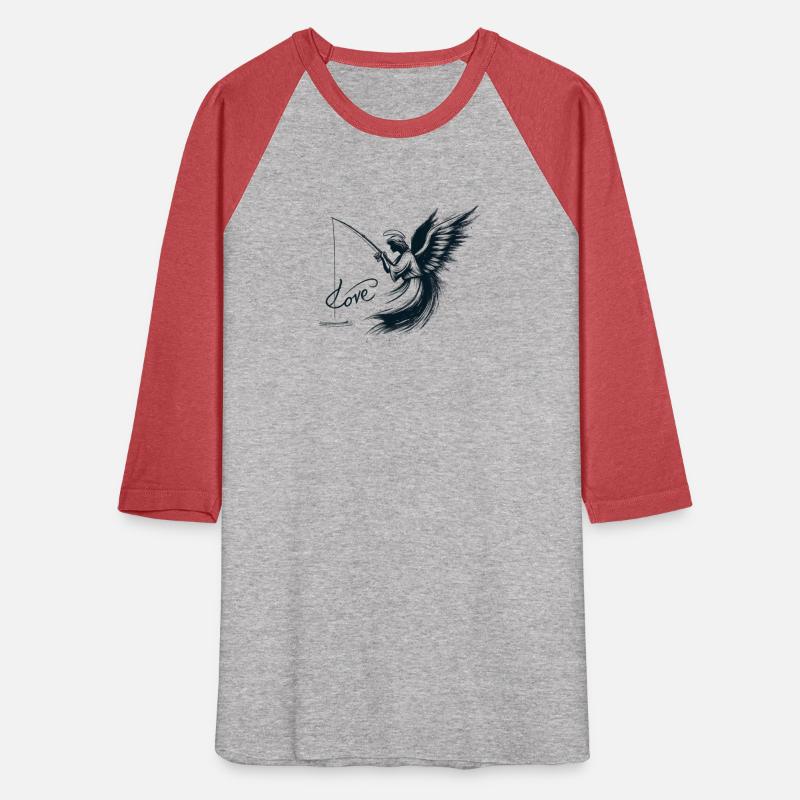 Angel with Fishing Rod and LOVE Text Design