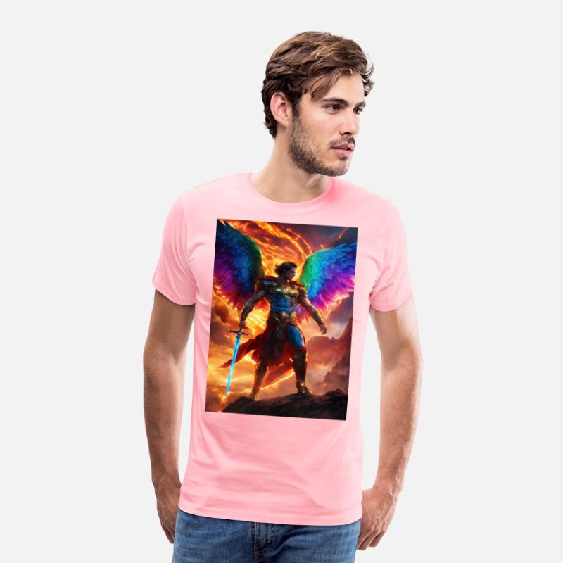 angle sword man rainbow