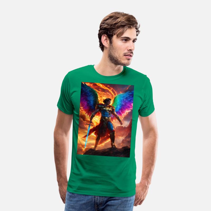 angle sword man rainbow