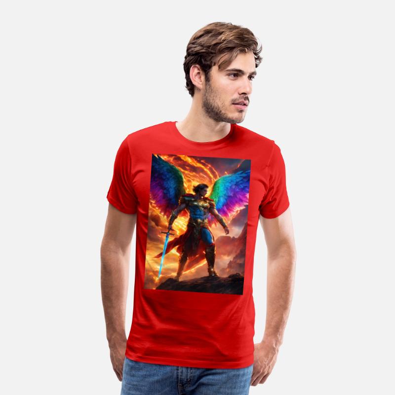 angle sword man rainbow