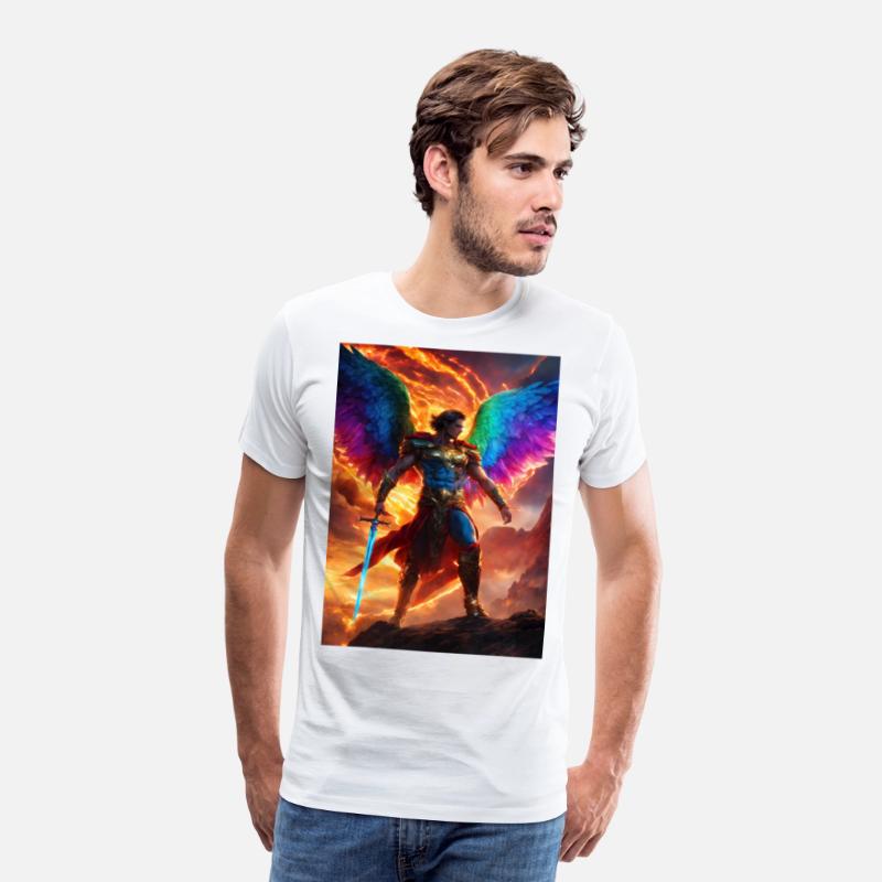 angle sword man rainbow