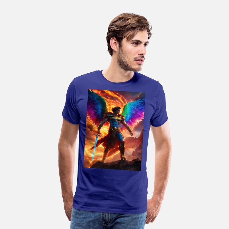 angle sword man rainbow