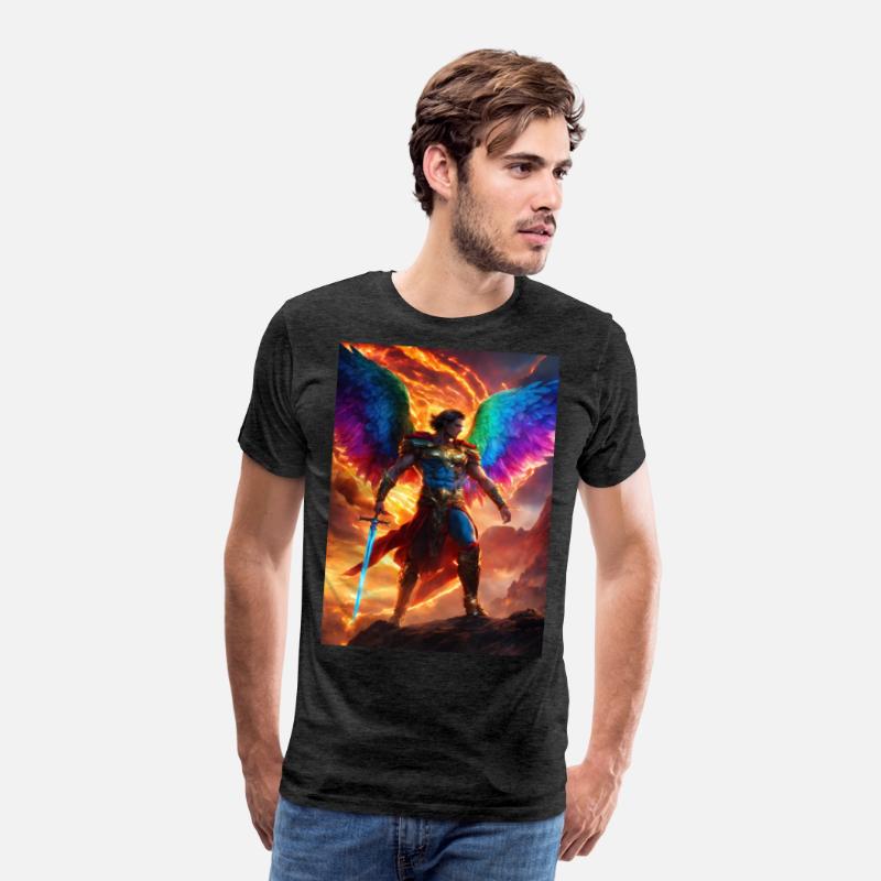 angle sword man rainbow