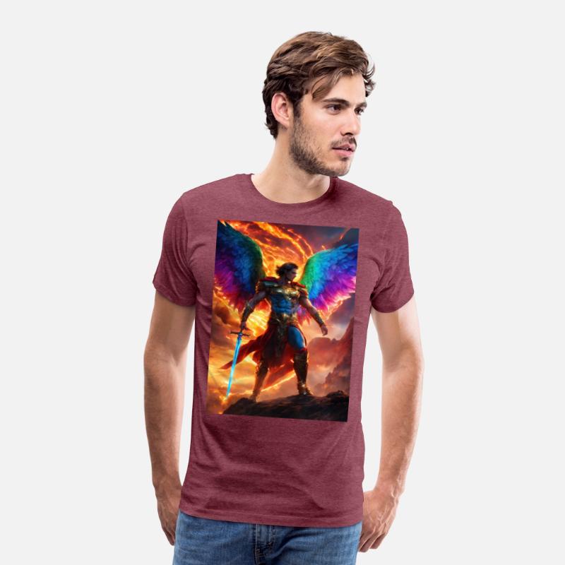 angle sword man rainbow