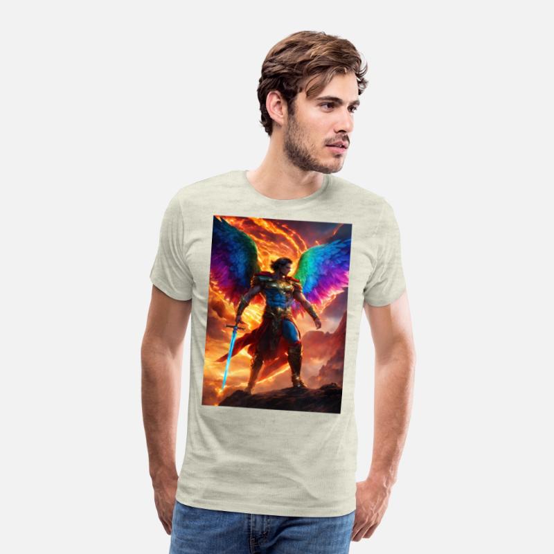 angle sword man rainbow