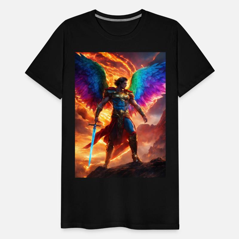 angle sword man rainbow