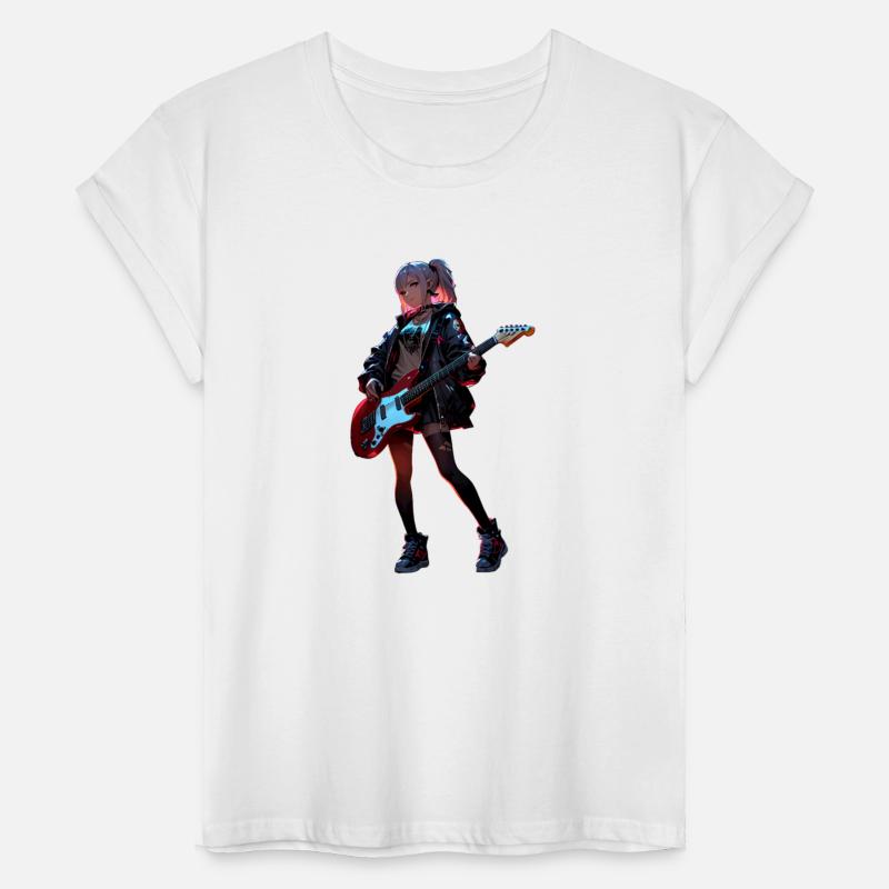 Anime Rock Girl with Electric Guitar