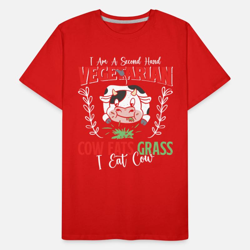 Anti Vegan COW EATS GRASS I EAT COW Funny