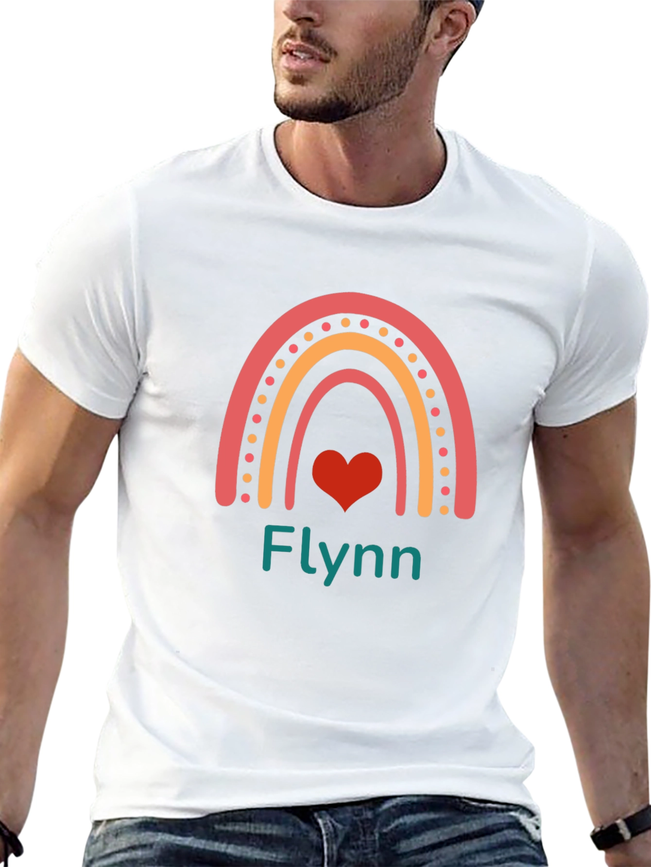 Personalized Rainbow Heart Name T-Shirt