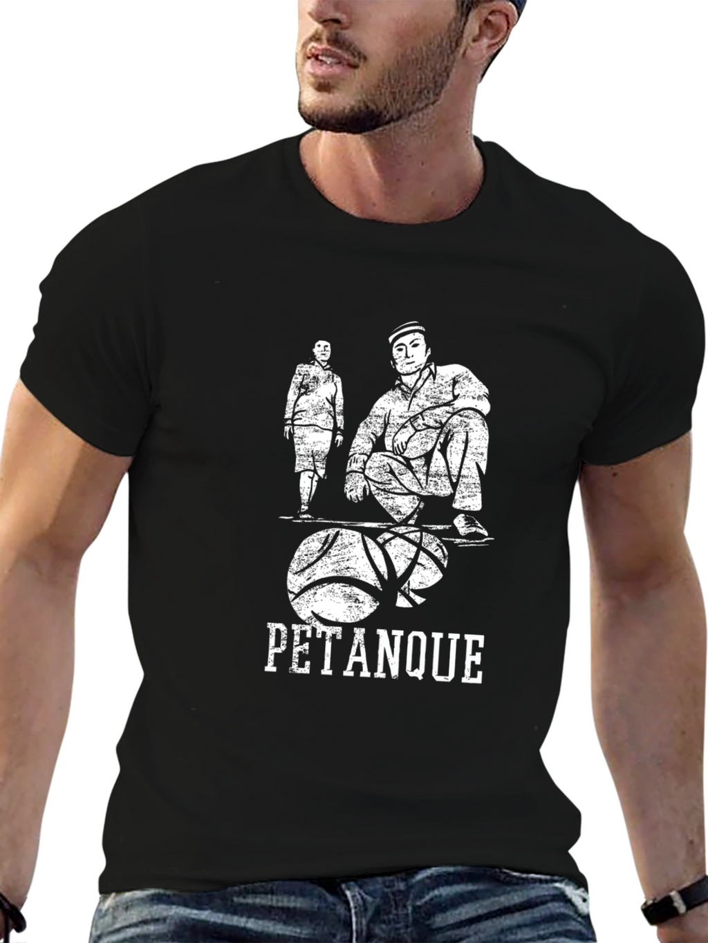 Pétanque Graphic Tee - Casual Black T-Shirt
