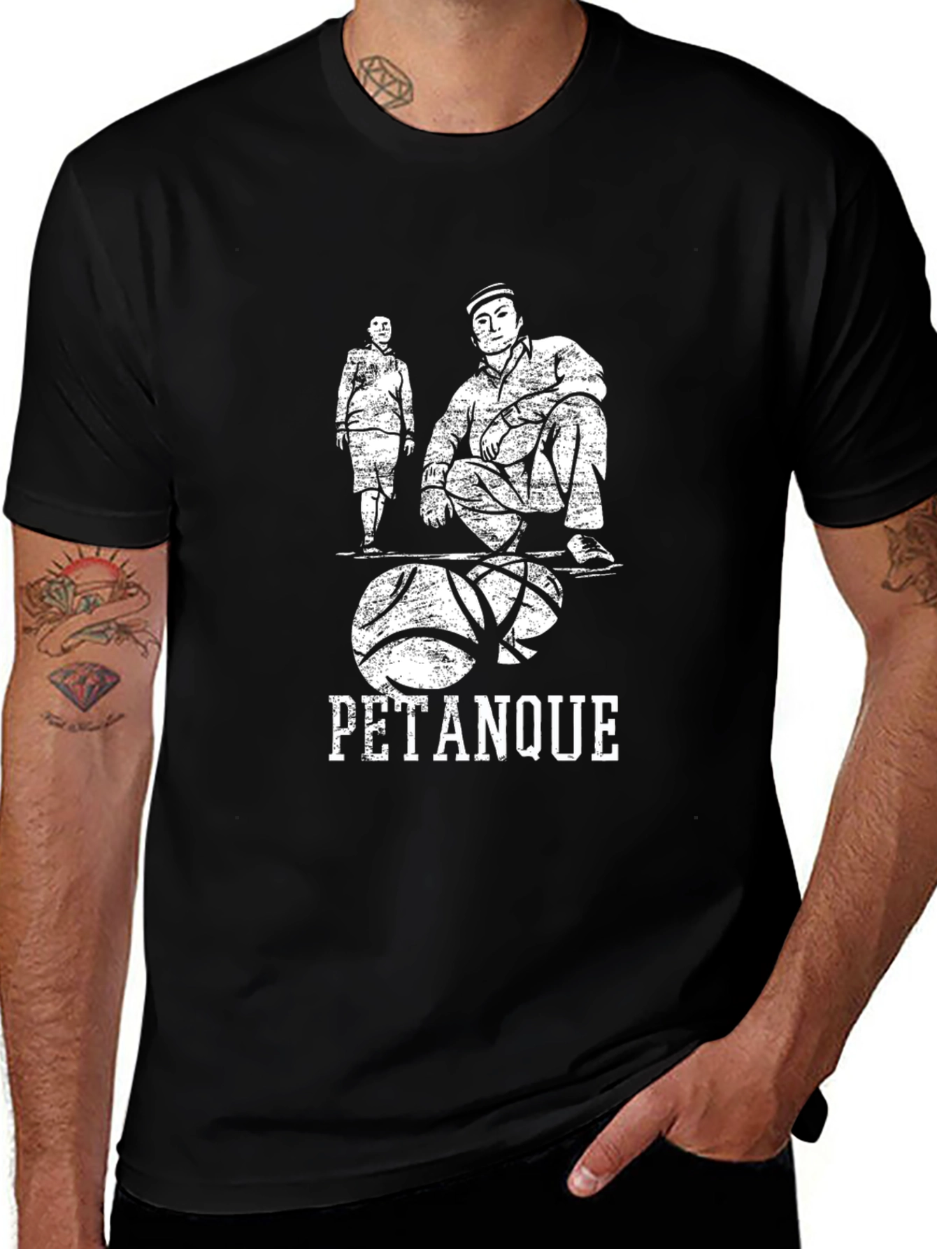 Pétanque Graphic Tee - Casual Black T-Shirt
