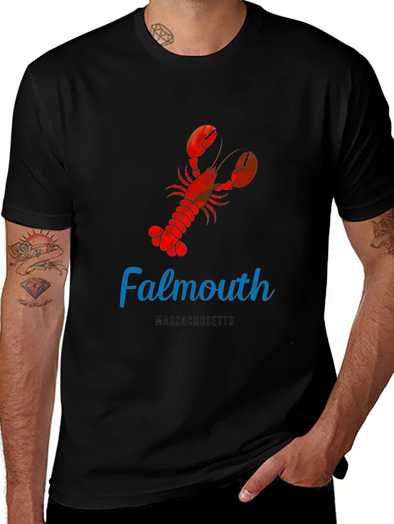 Falmouth Massachusetts Lobster Graphic T-Shirt
