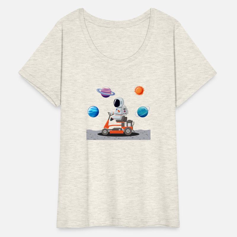 Astronaut Lawnmowing Moon Universe Gift