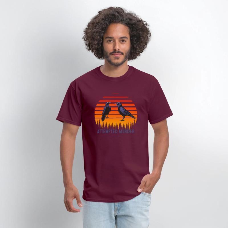 Attempted Murder Crows Funny Literary Pun Shirt