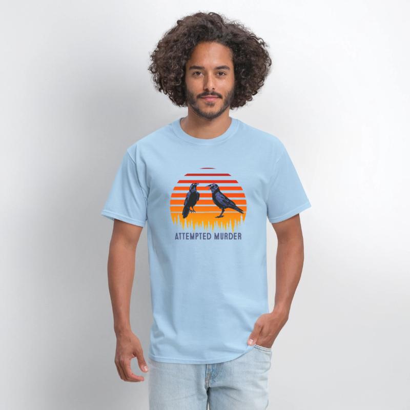 Attempted Murder Crows Funny Literary Pun Shirt