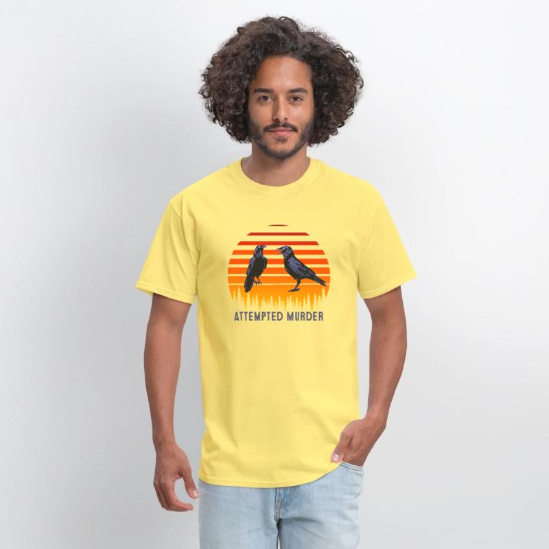 Attempted Murder Crows Funny Literary Pun Shirt