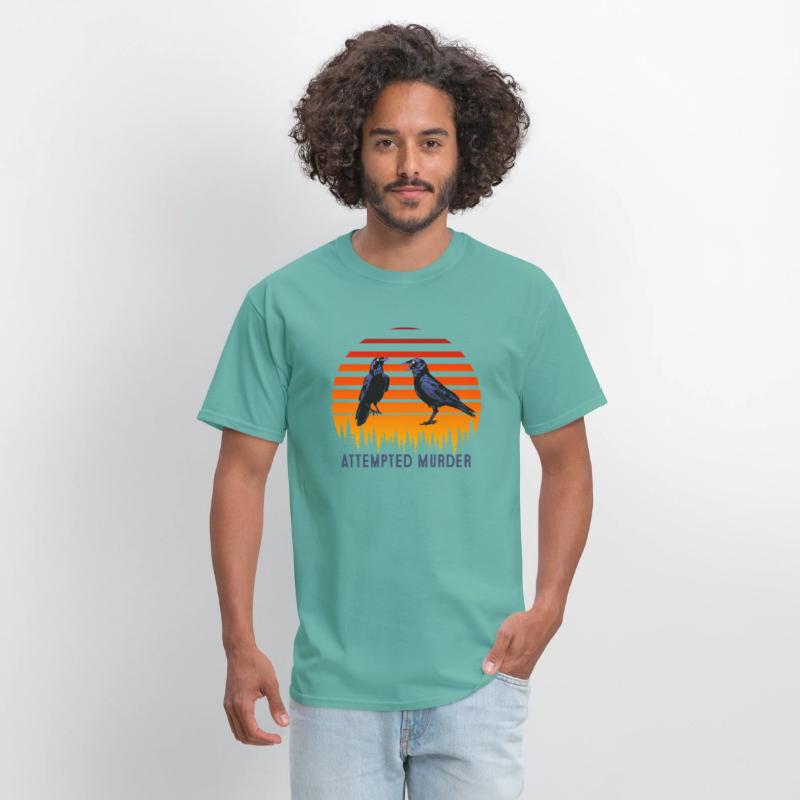 Attempted Murder Crows Funny Literary Pun Shirt