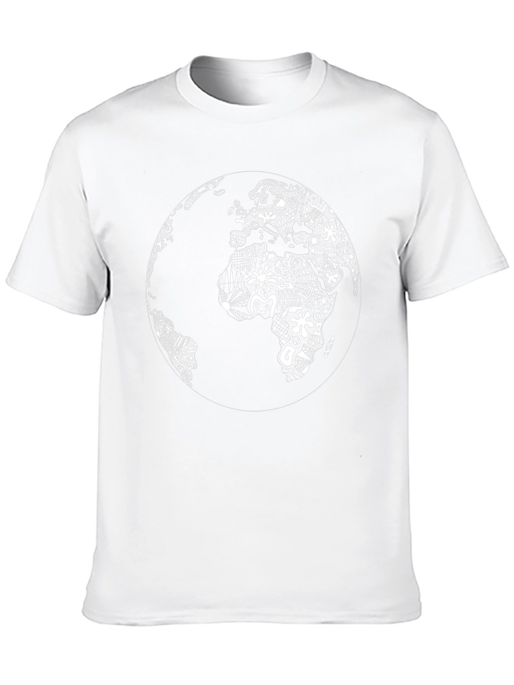 Abstract World Map Graphic Tee - Black