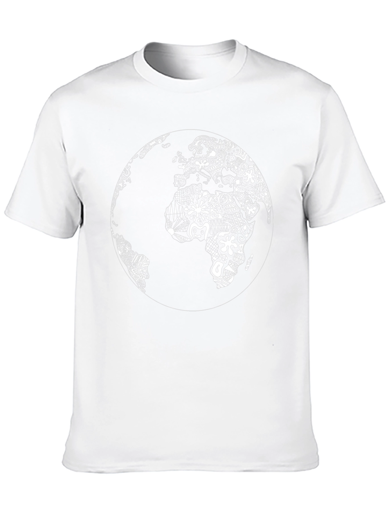 Abstract World Map Graphic Tee - Black
