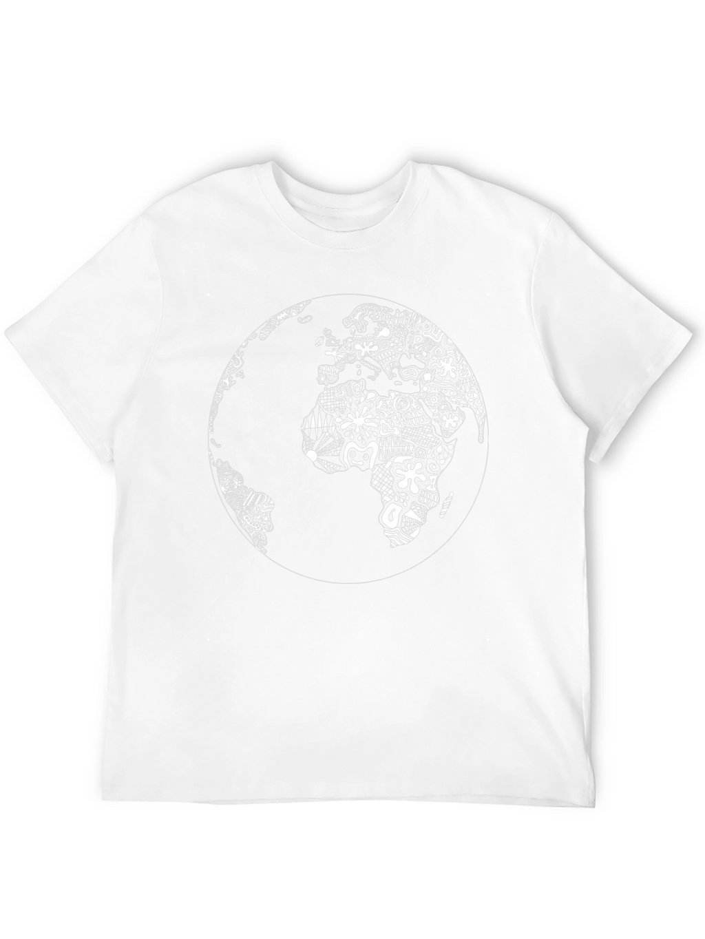 Abstract World Map Graphic Tee - Black