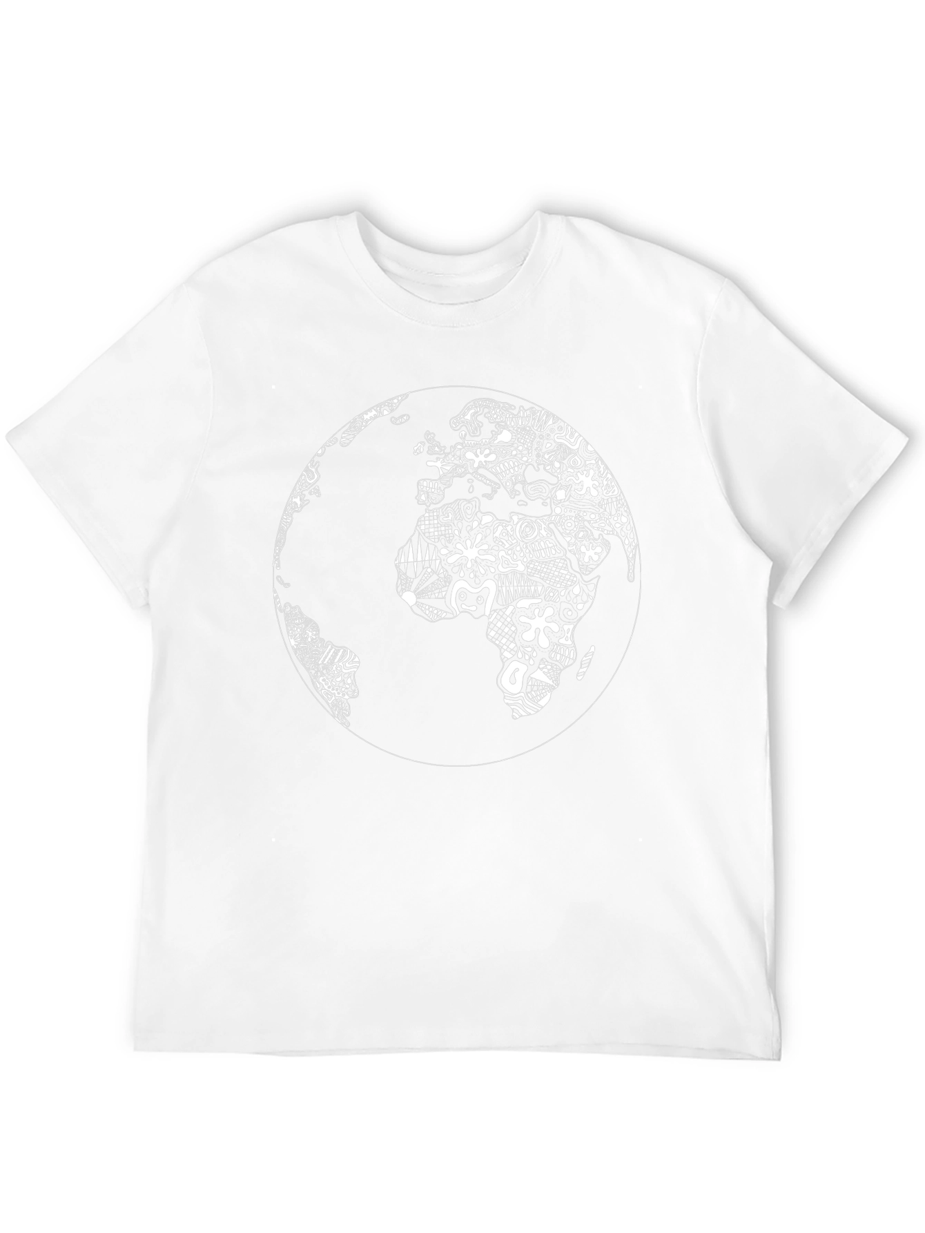 Abstract World Map Graphic Tee - Black