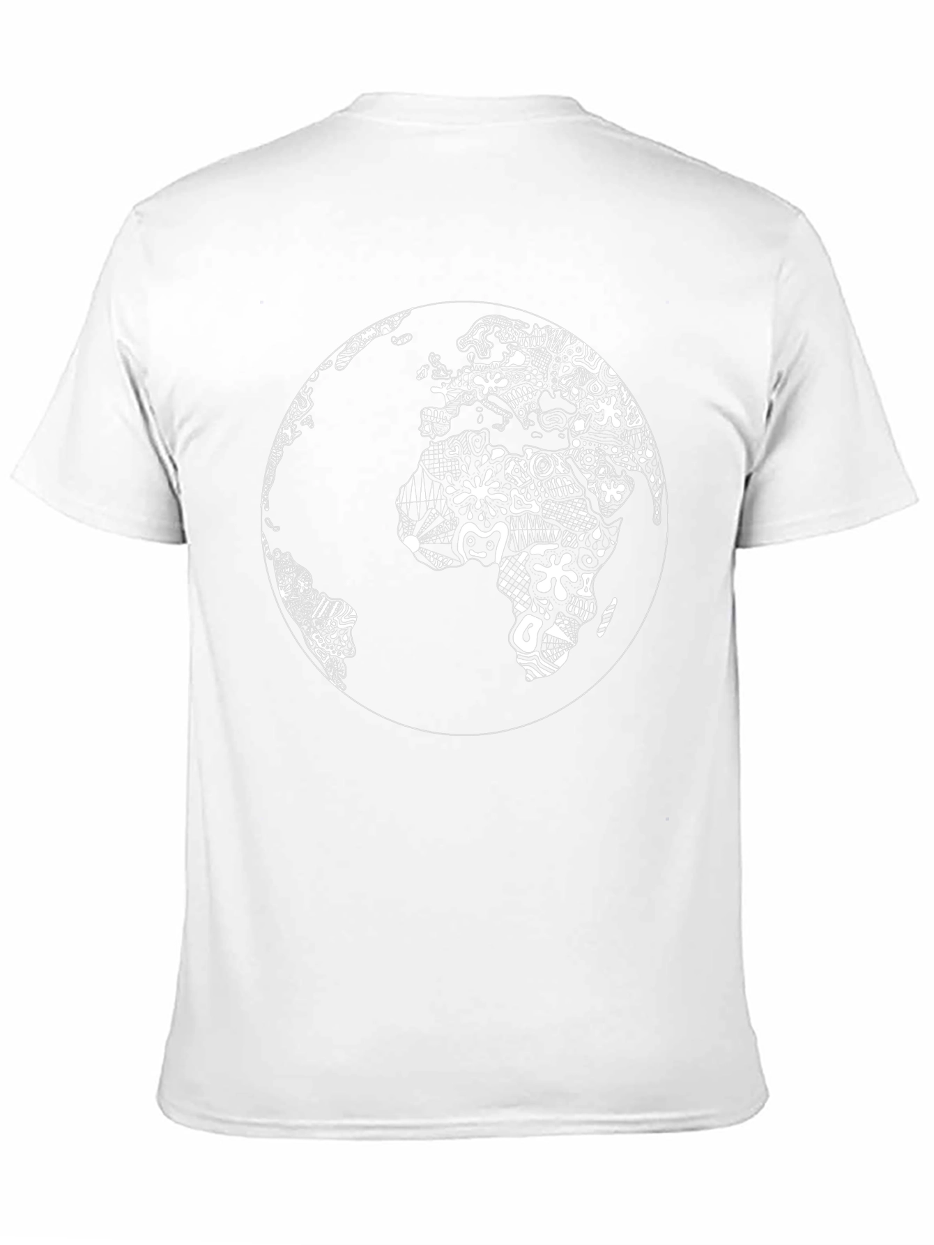 Abstract World Map Graphic Tee - Black