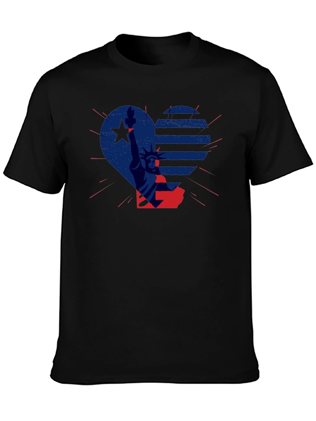 Patriotic Liberty Heart Graphic T-Shirt