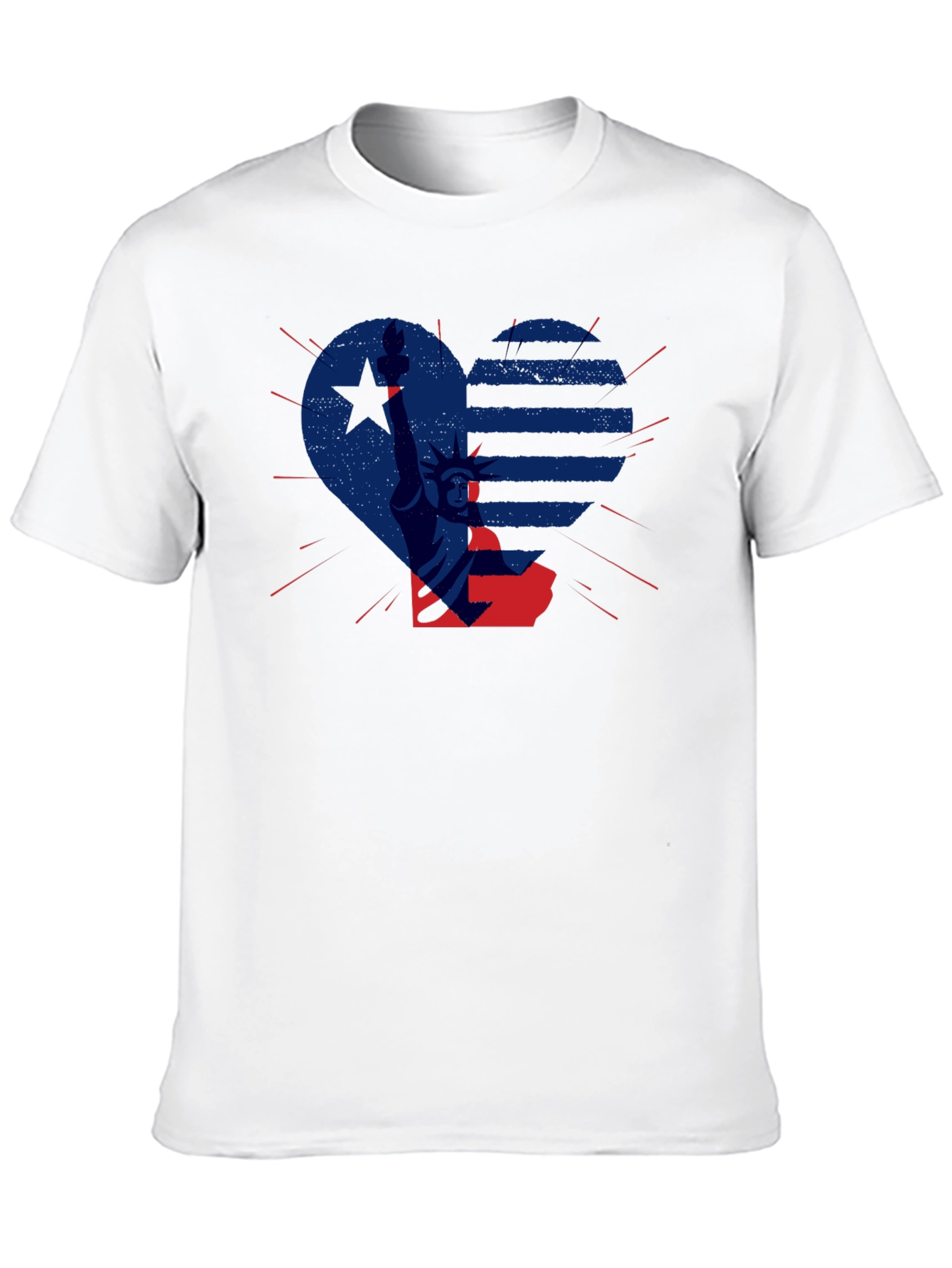 Patriotic Liberty Heart Graphic T-Shirt