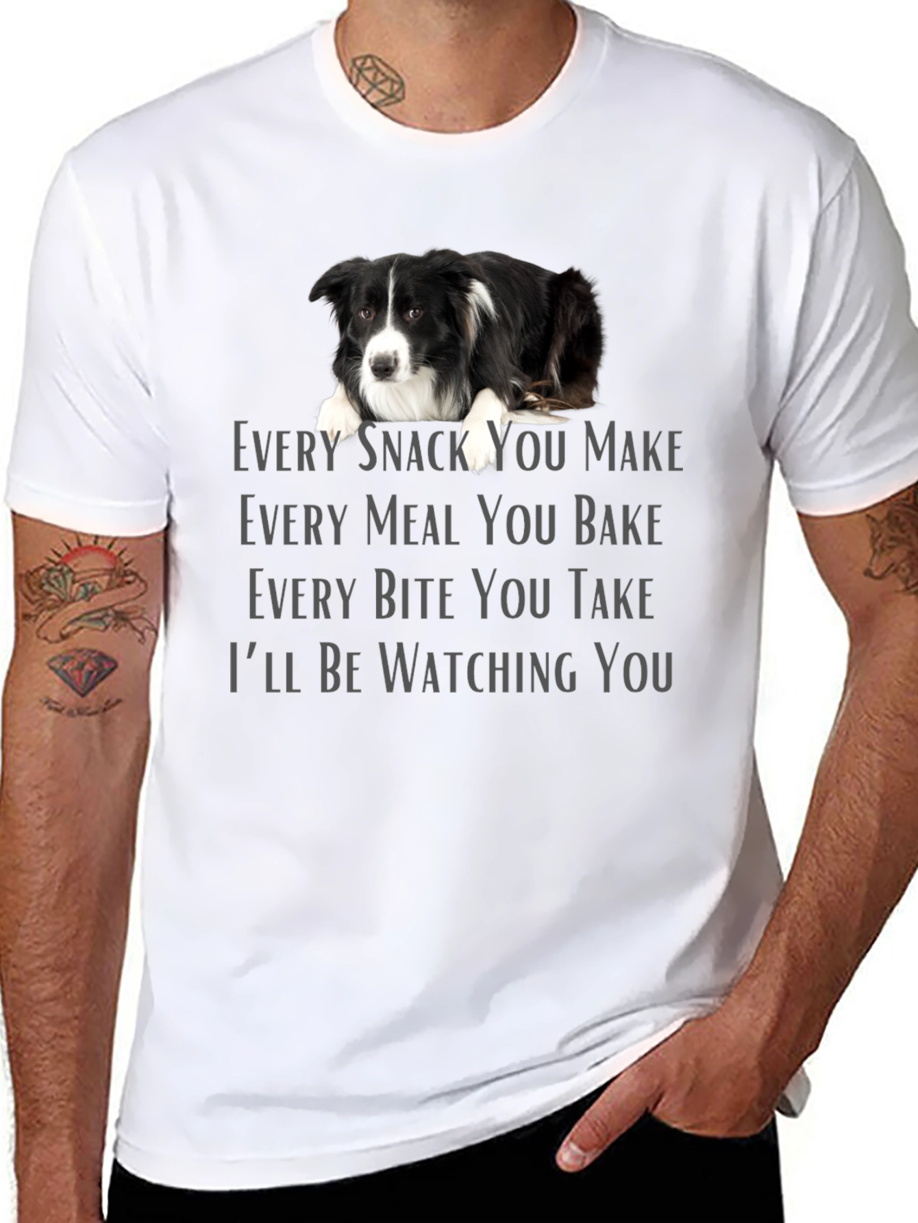 Funny Dog Watching You Graphic T-Shirt