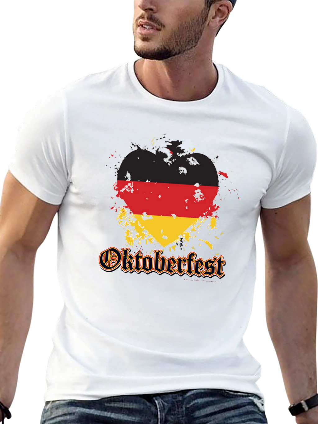 Oktoberfest Germany Flag Heart T-Shirt
