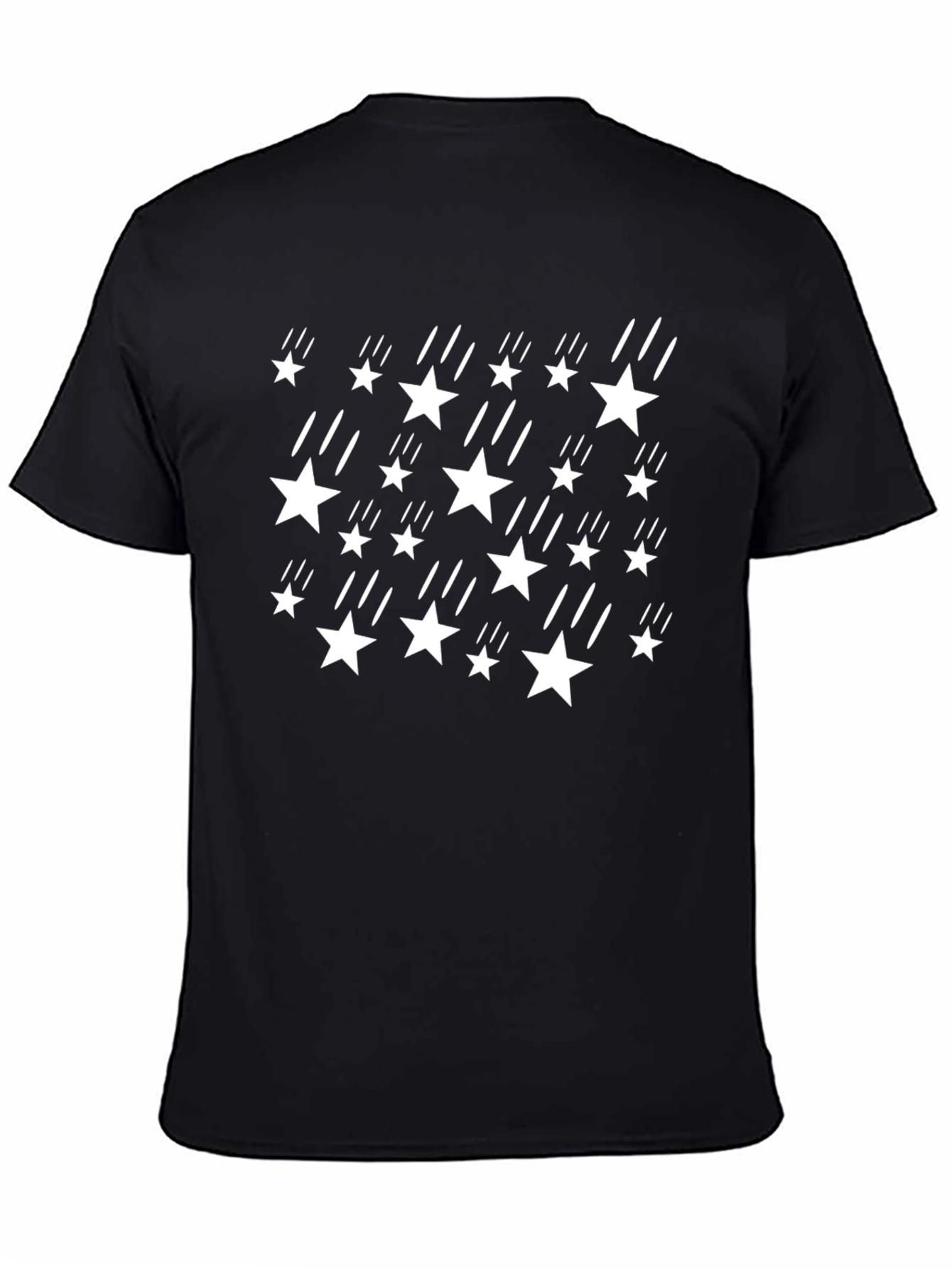 Stylish Black T-Shirt with White Star & Streak Design