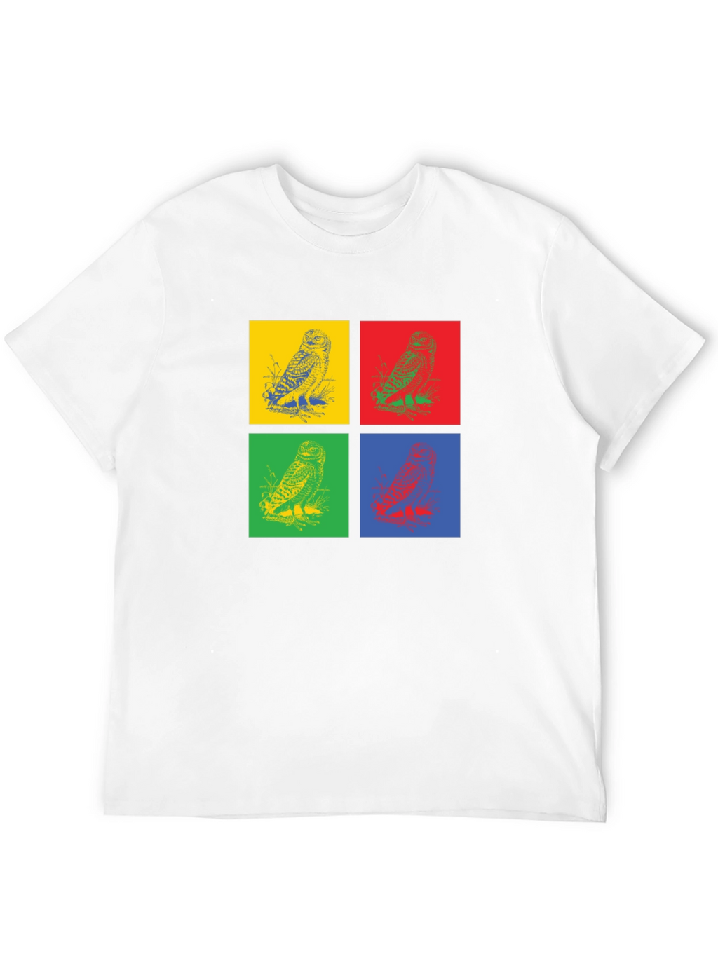 Owl Pop Art Graphic Black T-Shirt