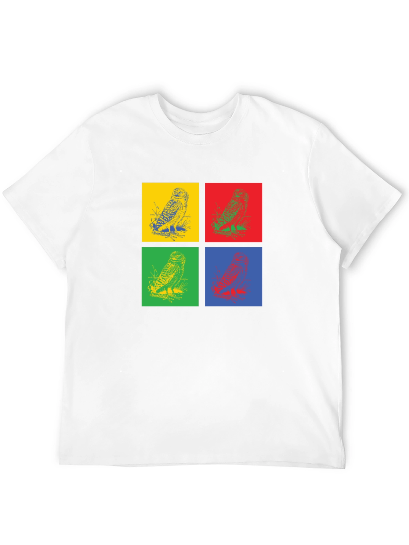 Owl Pop Art Graphic Black T-Shirt